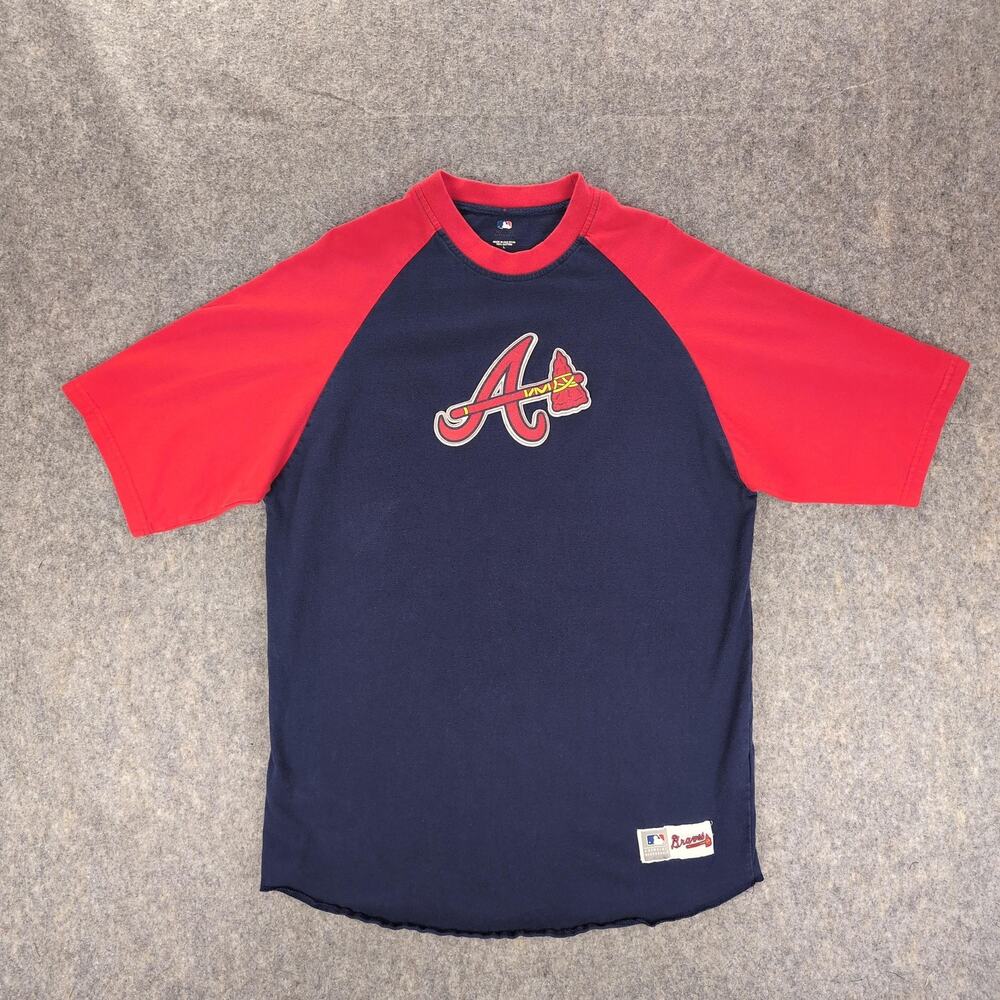 Atlanta Braves Shirt Mens Large Blue Red MLB Baseball Genuine Merchandise Tee